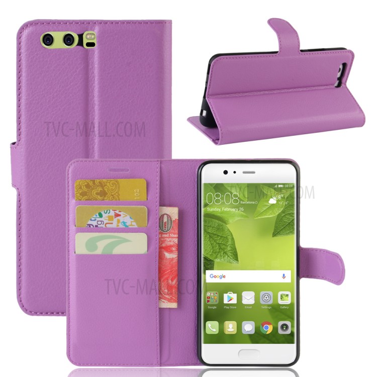 Case Huawei P10 Plus / Pre-order * เคสกระเป๋าสตางค์หนังลิ้นจี่ *