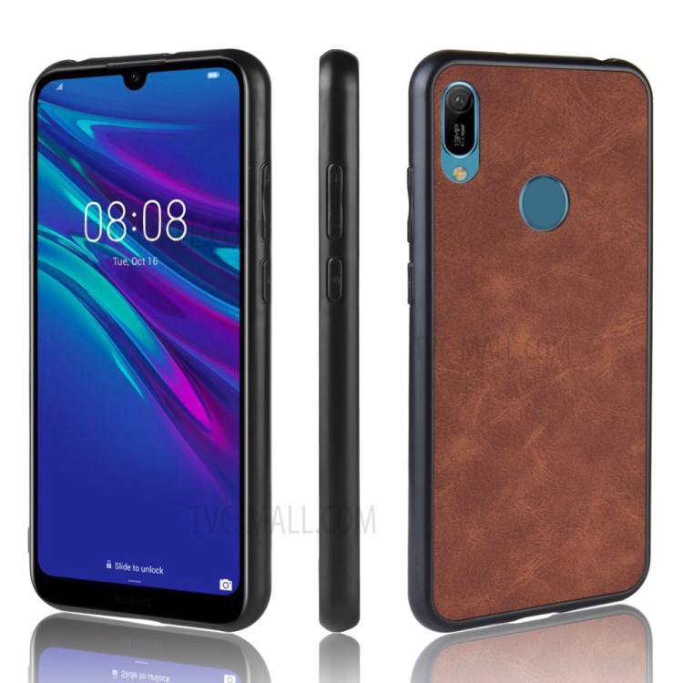 Case Huawei Y6 2019 / Pre-order * เคส TPU เคลือบด้วยหนัง PU ปุ่มปิด, ป้องกันฝุ่นและป้องกันสิ่งสกปรก *