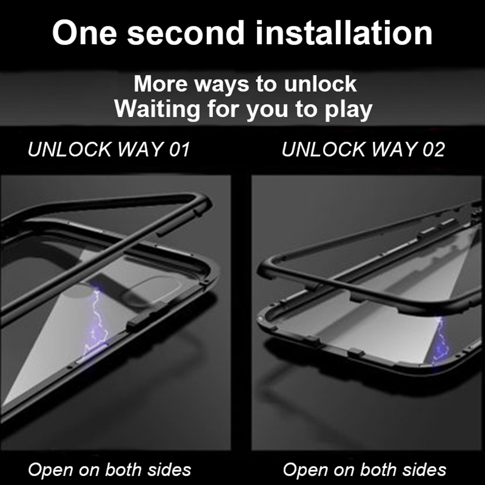 Case Huawei Y9 Prime 2019 # Pre-Order * เคสการดูดซับแม่เหล็กหรูหรา กรอบโลหะกระจกด้านหลังป้องกัน *