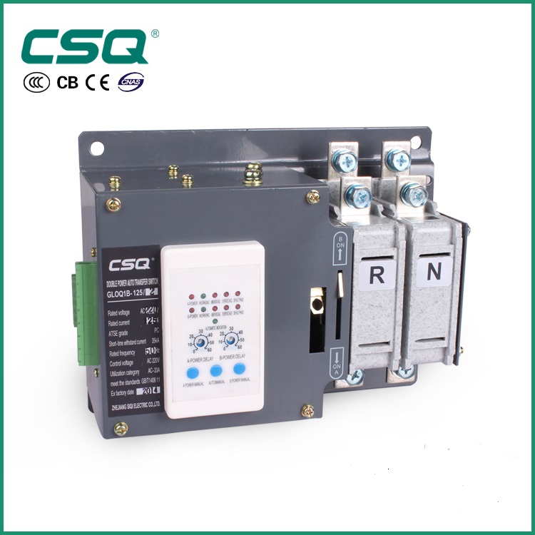 ATS CSQ เอทีเอสสวิทช์ 1 เฟส 2 โพล 63A-125A รุ่น GLOQ1B-I สวิตช์เปลี่ยนแหล่งจ่ายไฟฟ้าอัตโนมัติ (CSQ Automatic Transfer Switch)