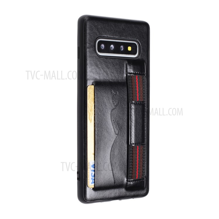 Case Samsung Galaxy S10 / Pre-Order * Finger Grip Holder หนังเคลือบ Holder TPU ช่องบัตร *