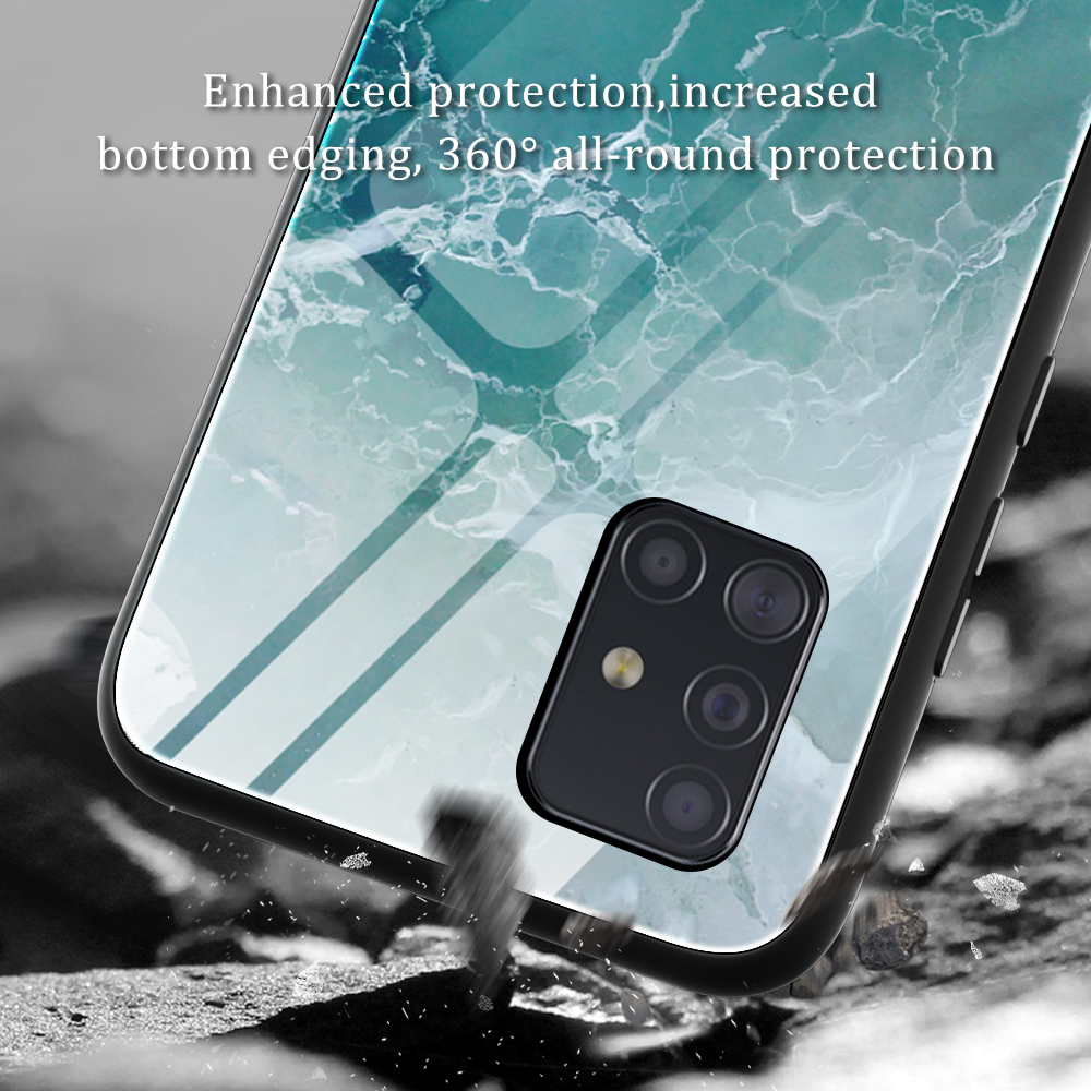 Case Samsung Galaxy A51 / Pre-order * เคสลายหินอ่อนเนื้อกระจกนิรภัยปกหลัง + TPU Combo *