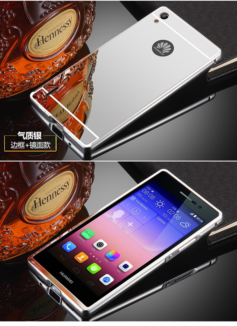 Case Huawei P7 / Pre-order * Bumper 2 in 1 กรอบอลูมิเนียม+แผ่นด้านหลังเหมือนกระจก *