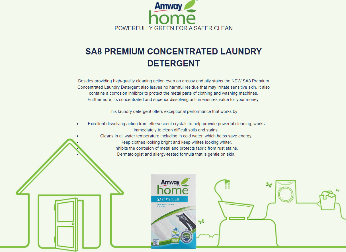 ผงซักฟอกแอมเวย์ Sa8 Premium 1 kg ส่งฟรี!!!
