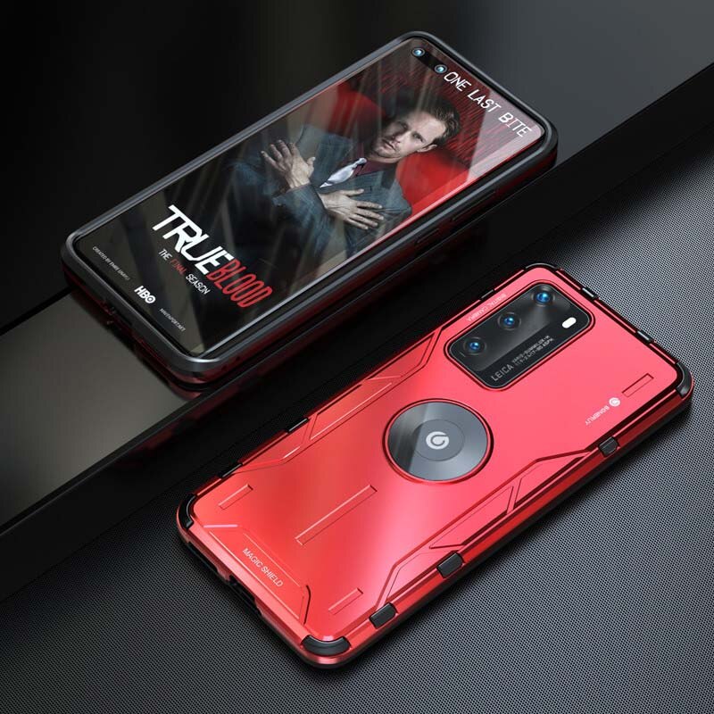 Case Huawei P40 Pro / Pre-order * เคสอลูมิเนียมโลหะหรูหราซิลิโคนปกคลุมกันกระแทกโทรศัพท์เกราะกลับปก *