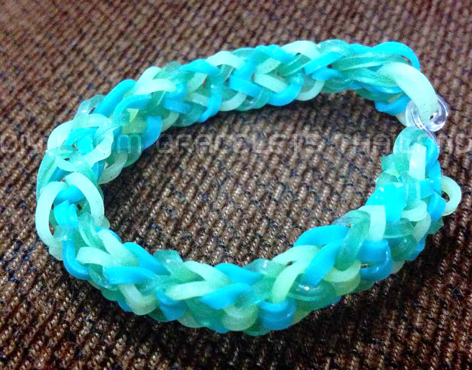 ยางถัก 100%Silicone loom band สีเขียวนีออน 600 เส้น ( # 6 )