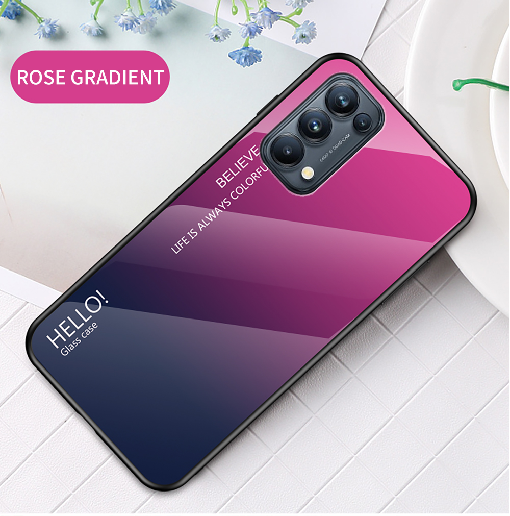 Case OPPO Reno 5 Pro / Reno 5 Pro 5G # Pre-Order * เคสกรอบ TPU + กระจกเทมเปอร์เคสมือถือลายไล่ระดับสีเคสหลัง *