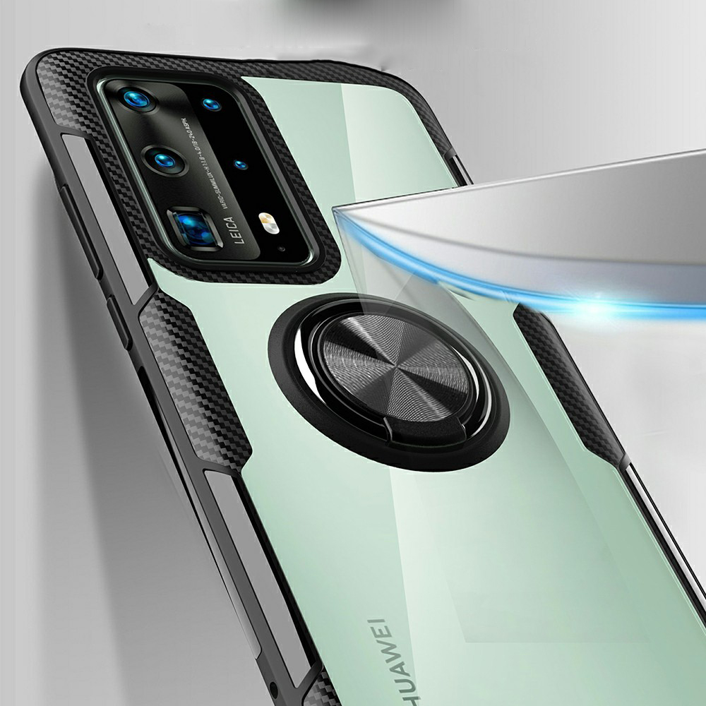 Case Huawei P40 Pro / Pre-order * เคสแหวนนิ้วขาเคส TPU + PC + เคสไฮบริดโลหะ [แผ่นโลหะแม่เหล็กในตัว] *