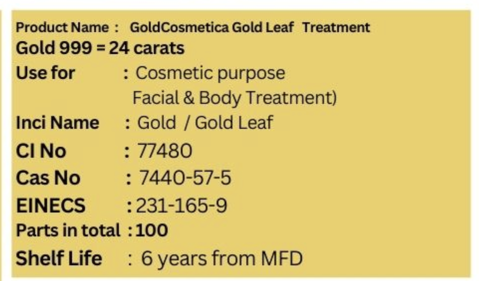 ทองคำแผ่นบริสุทธิ์ 24K Gold Leaf 99.99% (เยอรมัน) 1 แพค 12 แผ่น