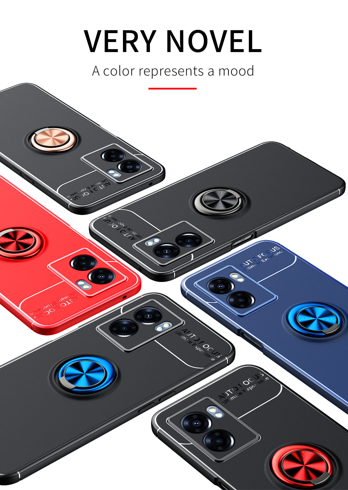 Case OPPO A77 5G # Pre - Order * เคสแหวนโลหะ Kickstand ออกแบบเคสโทรศัพท์ TPU อ่อนฝาครอบป้องกัน *