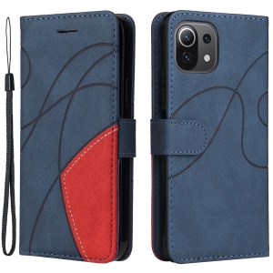 Case Xiaomi 11 Lite 5G # Pre-Order * เคสกระเป๋าสตางค์หนังสไตล์ประกบสองสีพร้อมสายคล้องมือ *