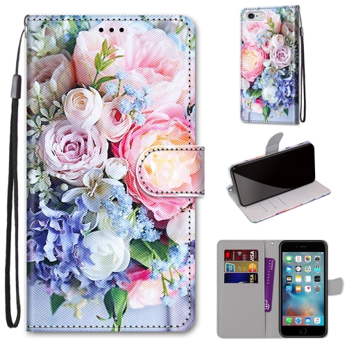 Case iPhone 6 & 6s # Pre-Order * เคสหนัง PU พื้นผิวการวาดภาพสี และช่องเสียบการ์ดและกระเป๋าสตางค์และเชือกเส้นเล็ก *