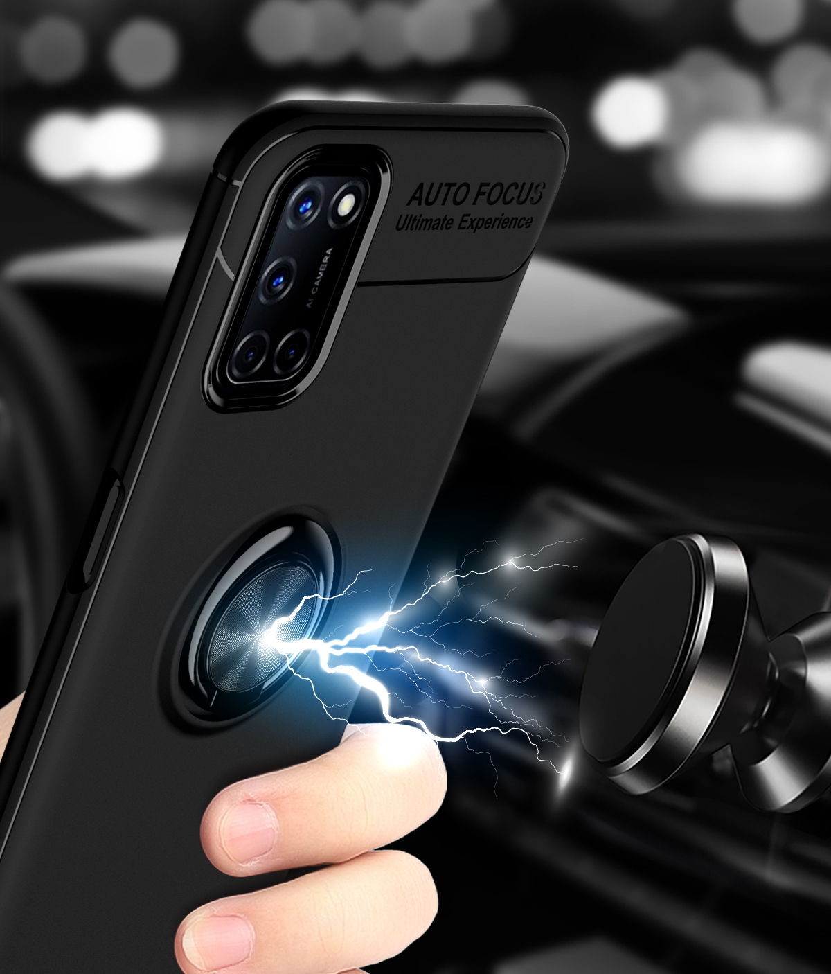 Case OPPO A92 / Pre-order * เคสแหวนนิ้วขาตั้ง TPU ที่ใส่แหวนในตัวช่วยให้ใช้งานมือเดียวได้ง่าย ยังสามารถทำหน้าที่เป็นขาตั้งหมุนได้ 360 องศา *