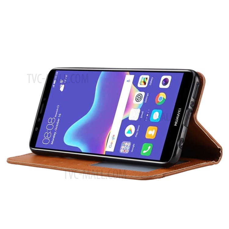 Case Huawei Y9 / Pre-order * Auto-ดูด เคสกระเป๋าสตางค์ ผ้าหุ้มหนัง PU นุ่มสบาย *