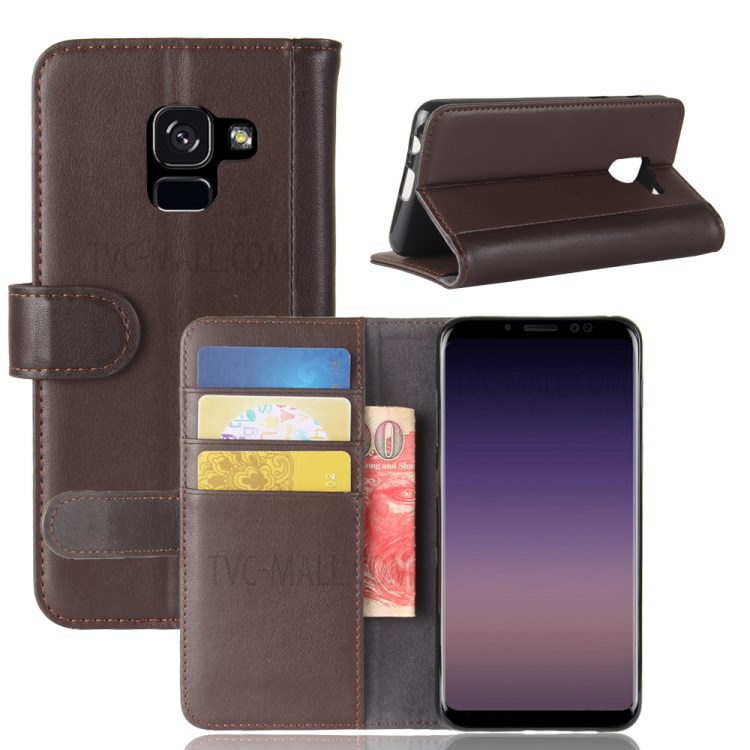 Case Samsung Galaxy A8 (2018) / Pre-Order * เคสหนังแท้ทนทานและการป้องกัน สไตล์กระเป๋า: 3 ช่องเสียบการ์ด 1 กระเป๋าเงินสด *