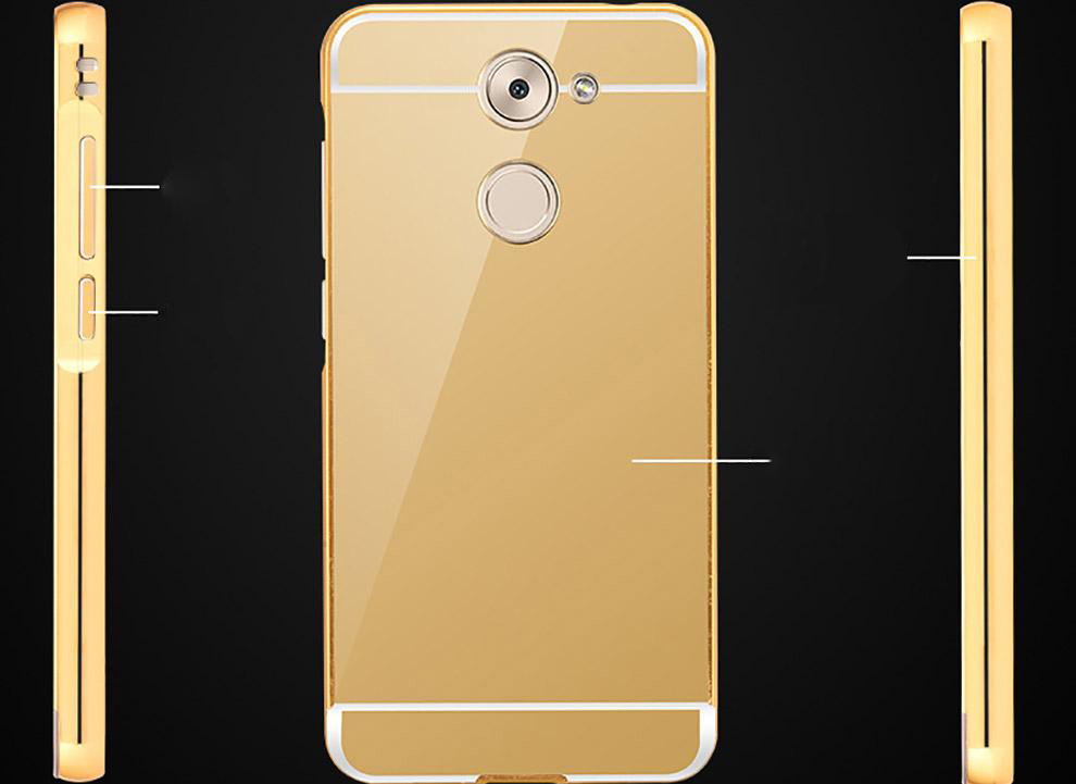 Case Huawei Y7 2017 / Pre-order * Bumpers 2in1 แกร่งกันชนโลหะ + พลาสติกแผ่นหลังเงาเหมือนกระจก *