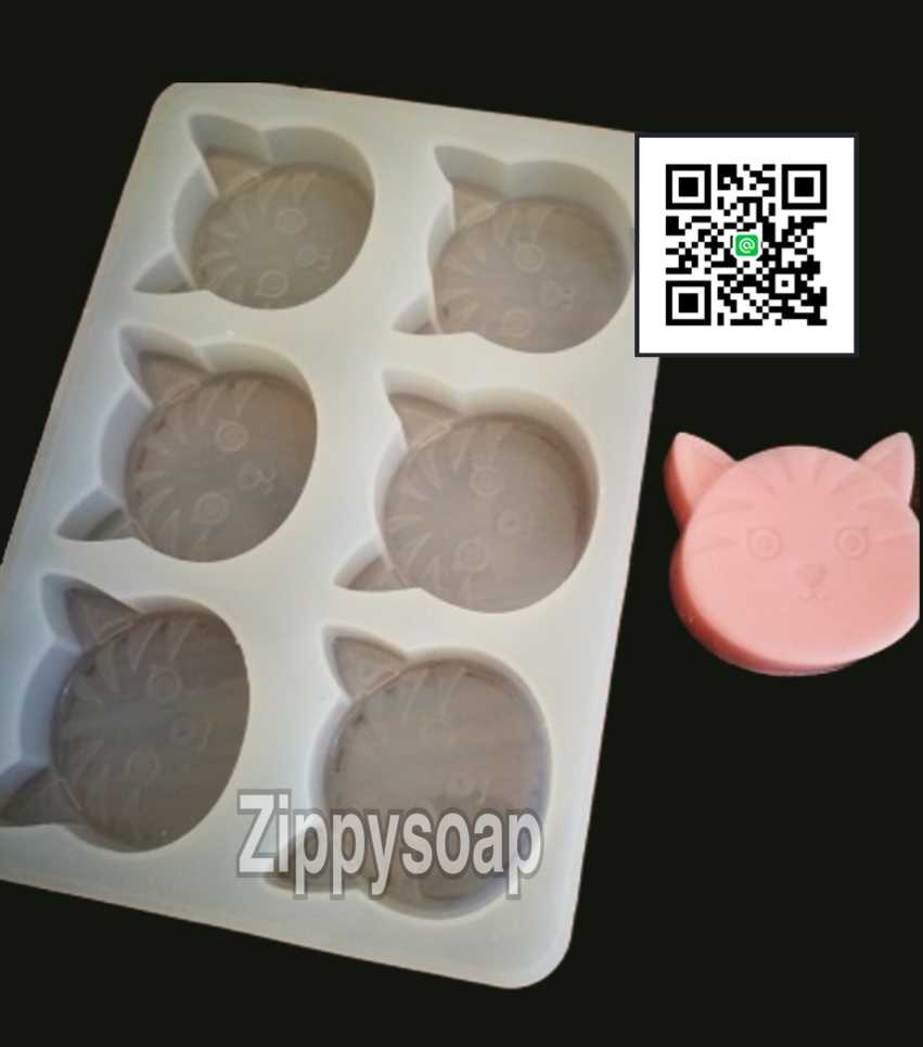 แม่พิมพ์ซิลิโคนแมว 6ช่อง ขนาด95g 006663