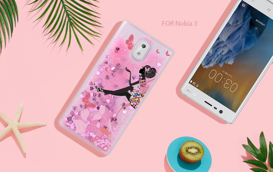 Case Nokia 3 / Pre-order * เคส ซอฟท์Silicon อัลตร้าบาง+ G Litterเหลวดาวตกทรายเลื่อมใส *