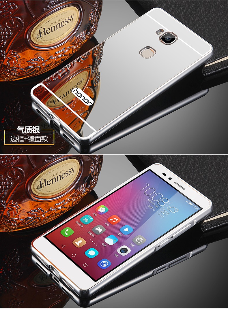 Case Huawei GR 5 / Pre-order * เคสโลหะ 2in1 กรอบเหมือนกระจก *