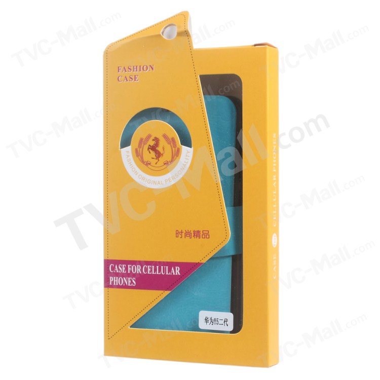 Case Huawei Y5ii / Pre-order * เคสผิวหนังม้า ฝาครอบด้านหน้าฝังด้วยแผ่นเหล็กป้องกันที่ดี *