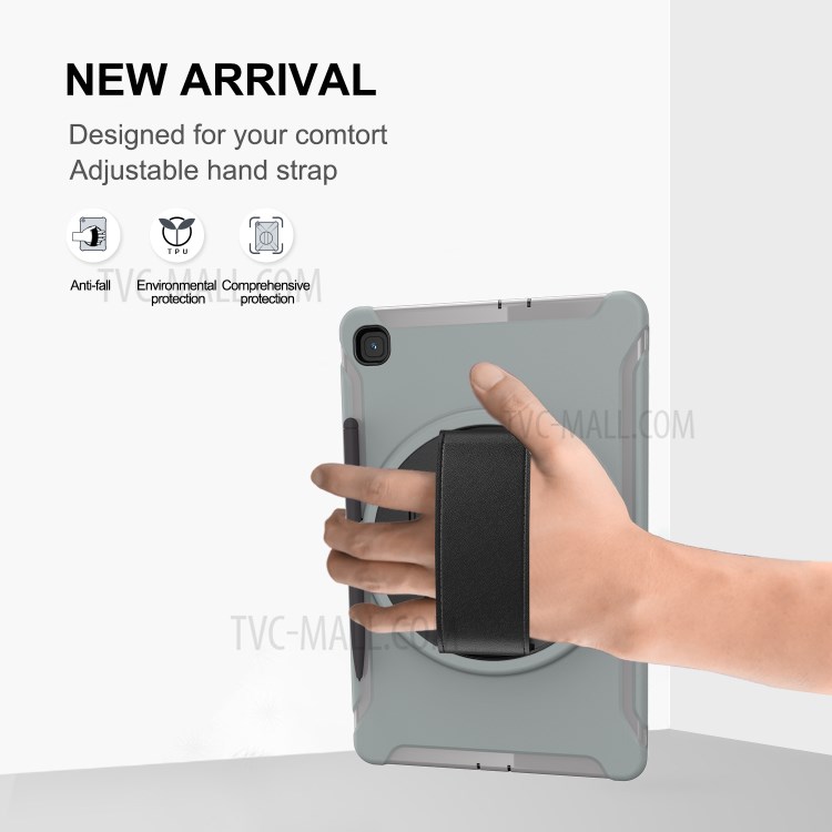 Case Samsung Galaxy Tab S6 Lite / Pre-Order * เคสฝาครอบแท็บเล็ต PC + TPU แบบหมุนได้ 360 °พร้อมช่องเสียบปากกาและสายคล้องมือ *