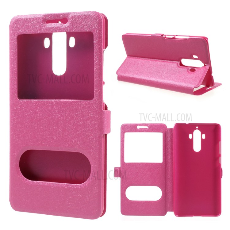 Case Huawei Mate 9 / Pre-order * เคส 2 ช่องหน้าต่าง ผ้าไหม *