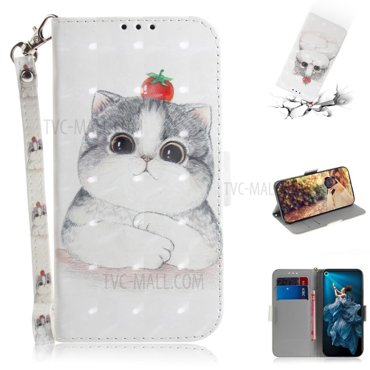Case Huawei Nova 5T / Pre-order * 3D แสงจุดตกแต่งลวดลายพิมพ์หนังกระเป๋าสตางค์ *