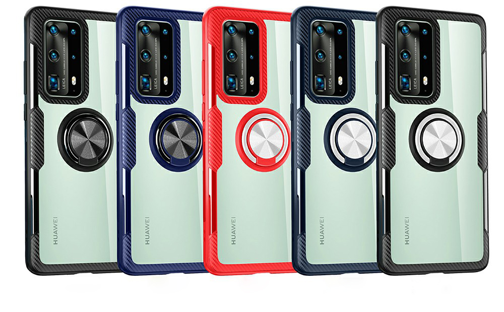 Case Huawei P40 Pro / Pre-order * เคสแหวนนิ้วขาเคส TPU + PC + เคสไฮบริดโลหะ [แผ่นโลหะแม่เหล็กในตัว] *