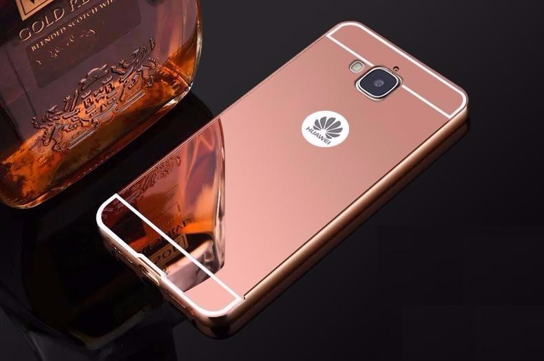 Case Huawei Y6 / Pre-order * Bumpers 2in1 แกร่งกันชนโลหะ + พลาสติกแผ่นหลังเงาเหมือนกระจก *