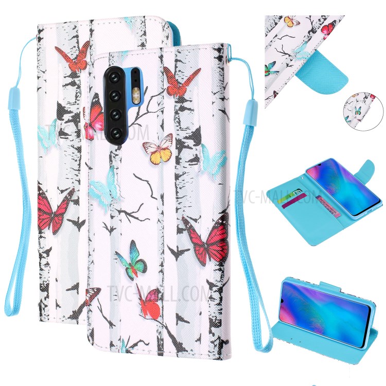 Case Huawei P30 Pro / Pre-Order * รูปแบบการพิมพ์กระเป๋าสตางค์ยืน ที่มีสายคล้องมือ *