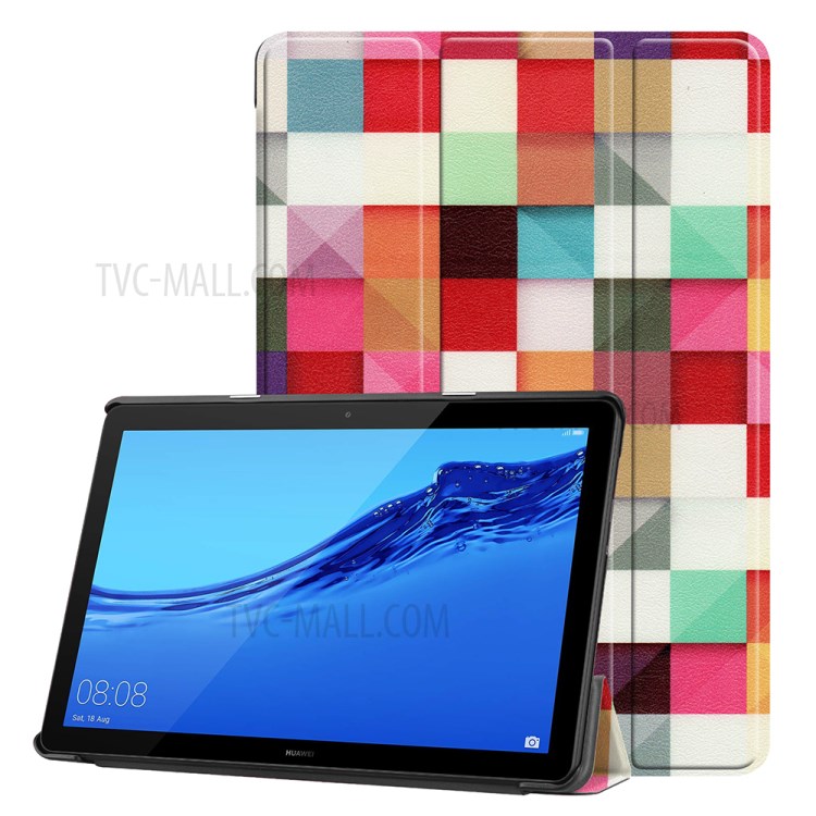 Case Huawei MediaPad T5 / Pre-Order * รูปแบบการพิมพ์หนังแท็บเล็ตขาตั้ง 3 -พับ *