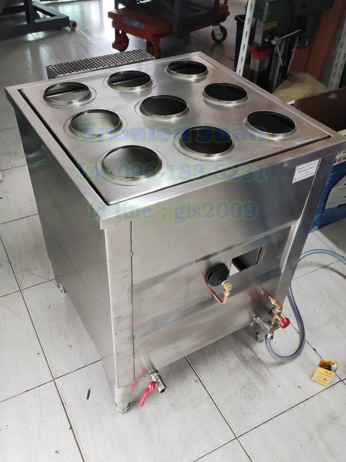 ตู้นึ่งติ่มซำแก๊ส9เข่ง