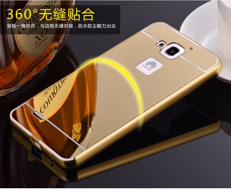 Case Huawei Y3ii / Pre-order * Bumpers 2in1 แกร่งกันชนโลหะ + พลาสติกแผ่นหลังเงาเหมือนกระจก *