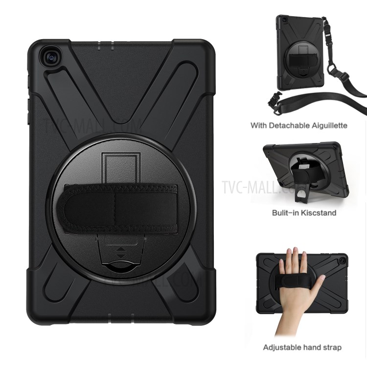 Case Samsung Galaxy Tab A 10.1 (2019) / Pre-order * 360 องศาหมุน PC + ซิลิโคนเชลล์ขาตั้ง Combo พร้อมสายคล้องไหล่ [สายคล้องมือจับในตัว] *