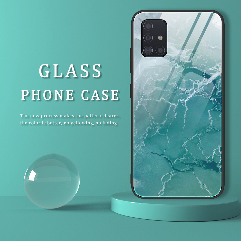 Case Samsung Galaxy A51 / Pre-order * เคสลายหินอ่อนเนื้อกระจกนิรภัยปกหลัง + TPU Combo *