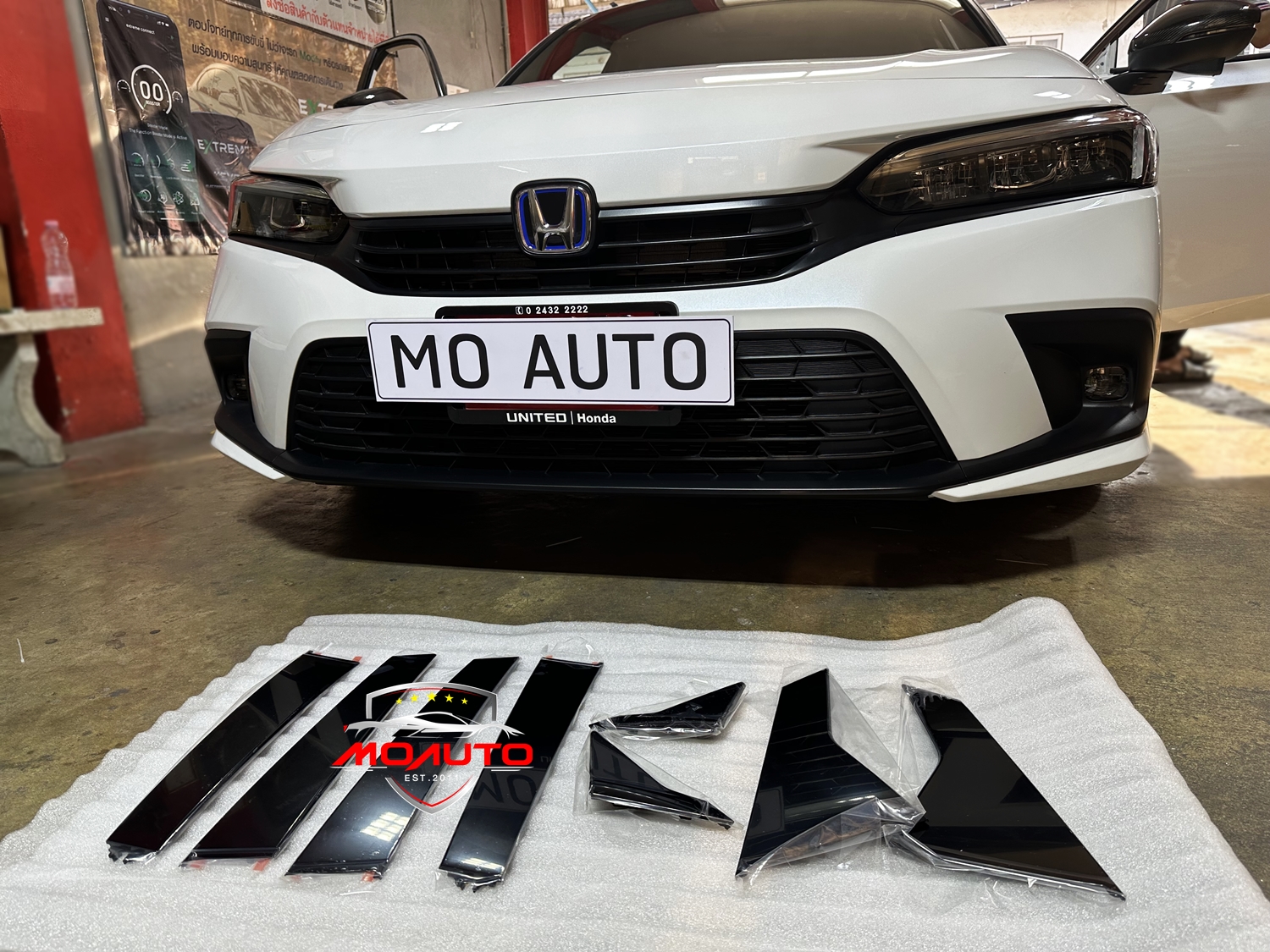 เสาประตู A B ดำเงา RS แท้ CIVIC FE