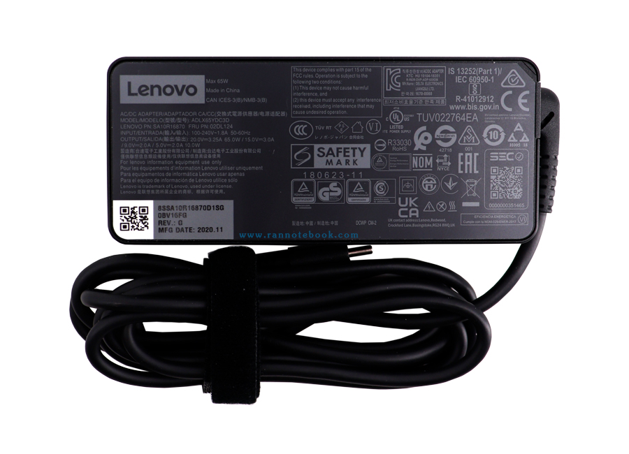 Adapter Lenovo X1 20V 65W สายชาร์จ โน๊ตบุ๊ค ของแท้ ราคา พิเศษ ประกันศูนย์ Lenovo Thailand