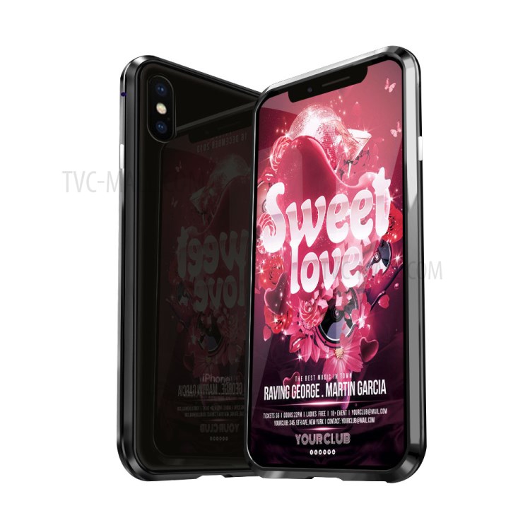 Case iPhone X, iPhone XS / Pre-Order * กรอบโลหะ + 9H 2.5D กระจกนิรภัยปกหลัง *