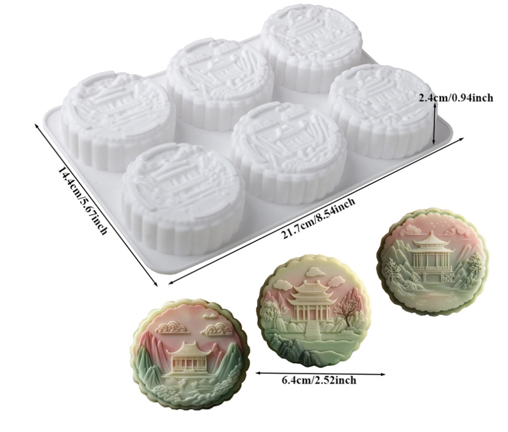 แม่พิมพ์ซิลิโคนขนมไหว้พระจันทร์ 65-70g 6.5*2.cm 005841