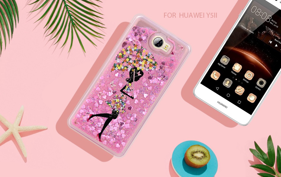 Case Huawei Y5ii / Pre-order * เคส ซอฟท์Silicon อัลตร้าบาง+ G Litterเหลวดาวตกทรายเลื่อมใส *