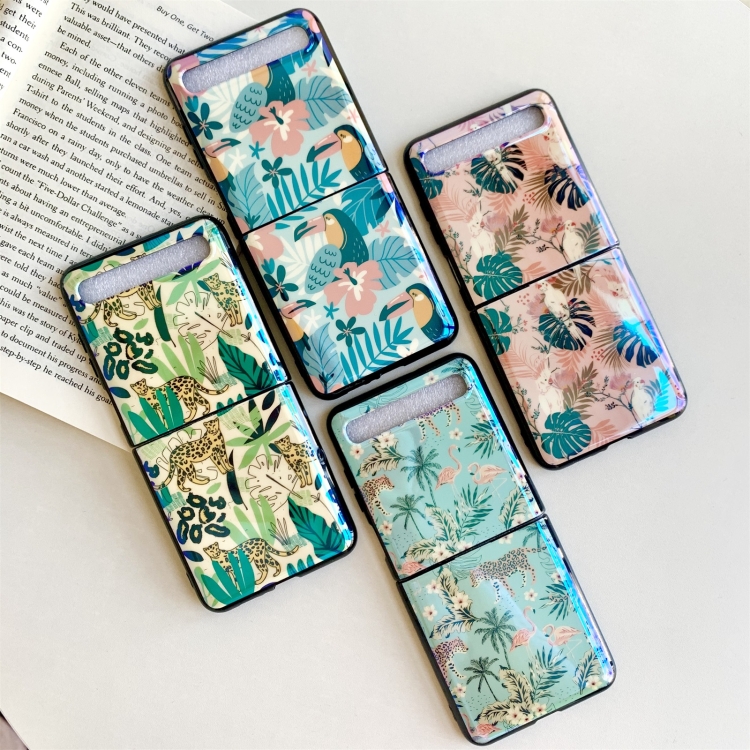 Case Samsung Galaxy Z Flip / Z Flip 5G # Pre-Order * เคสรูปแบบดอกไม้ ป่าแนวตั้ง *