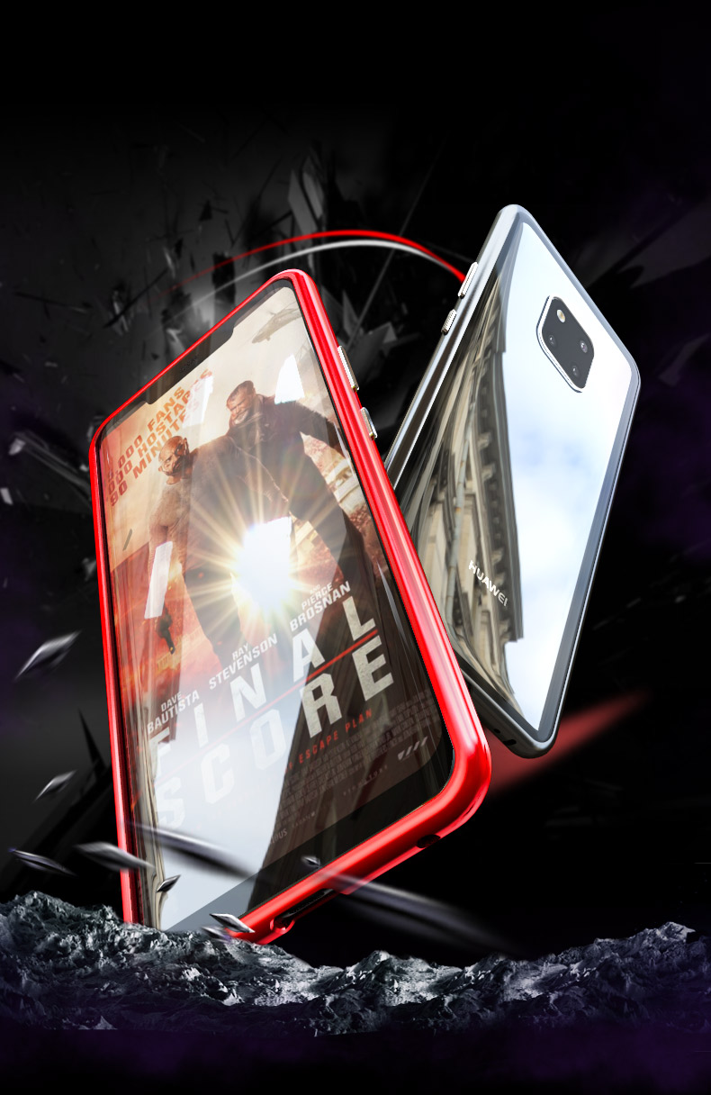Case Huawei Mate 20 X / Pre-order * เคสกรอบโลหะแม่เหล็ก + ปกหลังกระจกนิรภัย ถอดออกได้ *
