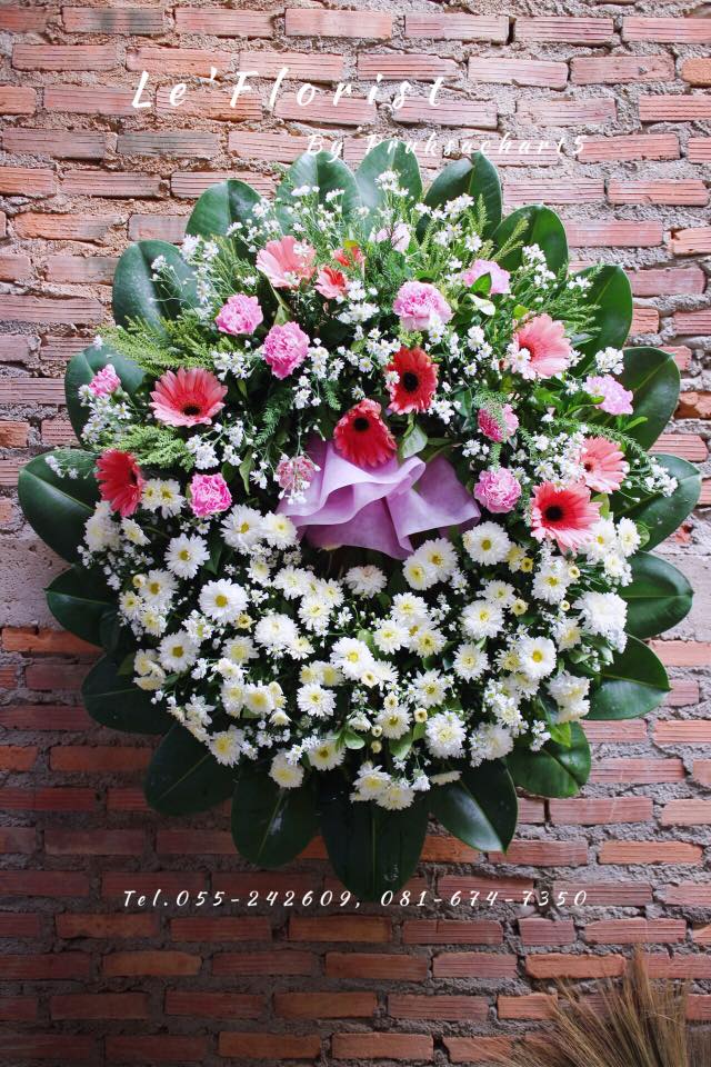 W49พวงหรีดดอกไม้สด