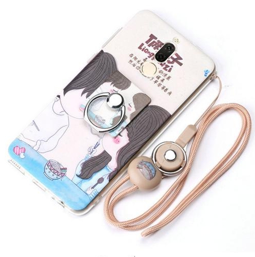 Case Huawei nova 2i / Pre-order * เคสแฟชั่นน่ารักการ์ตูนซอฟท์ซิลิโคน+แหวน+สายคล้องคอ *