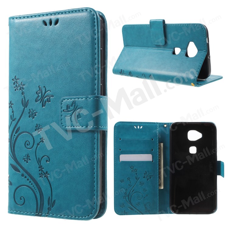 Case Huawei G7 Plus / Pre-order * เคสหนังพิมพ์ผีเสื้อ + สายคล้องมือ *