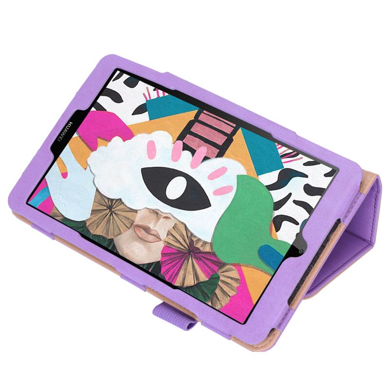 Case Huawei MediaPad M5 lite / Pre-Order * เคสหนัง PU Built-in สายคล้องมือยืดหยุ่นเพื่อให้ง่ายต่อการอ่านด้วยมือเดียว *