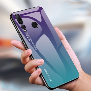 Case Huawei Nova 4 / Pre-Order * เคส + กระจกนิรภัยปกหลัง TPU + PC ไล่โทนสีไร้รอยขีดข่วน *