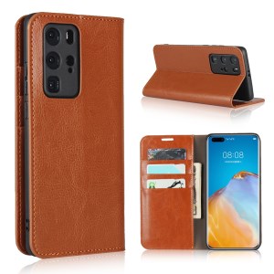 Case Huawei P40 Pro / Pre-order * กระเป๋าสตางค์ Crazy Horse Surface Stand ฝาหนังแท้ *