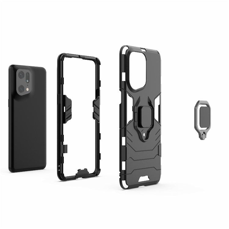 Case OPPO Find X5 Pro # Pre-Order * Drop-proof TPU + Hard PC Case Ring Kickstand ฝาครอบด้านหลัง Cutout ที่แม่นยำ *