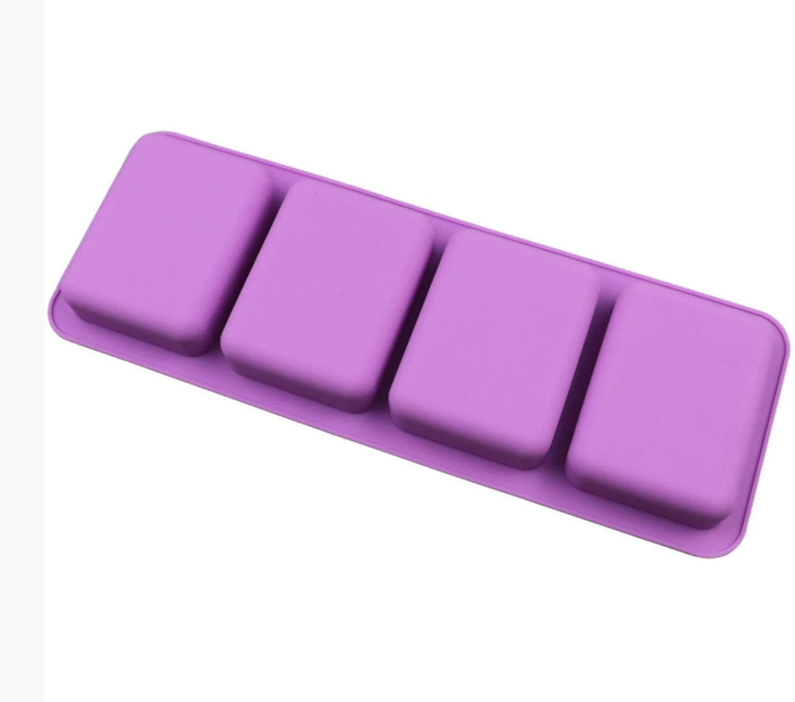 แม่พิมพ์ซิลิโคน สี่เหลี่ยมผืนผ้า คละลายวินเทจ 4 ช่อง 90g 7.6*5.8*2cm 005258